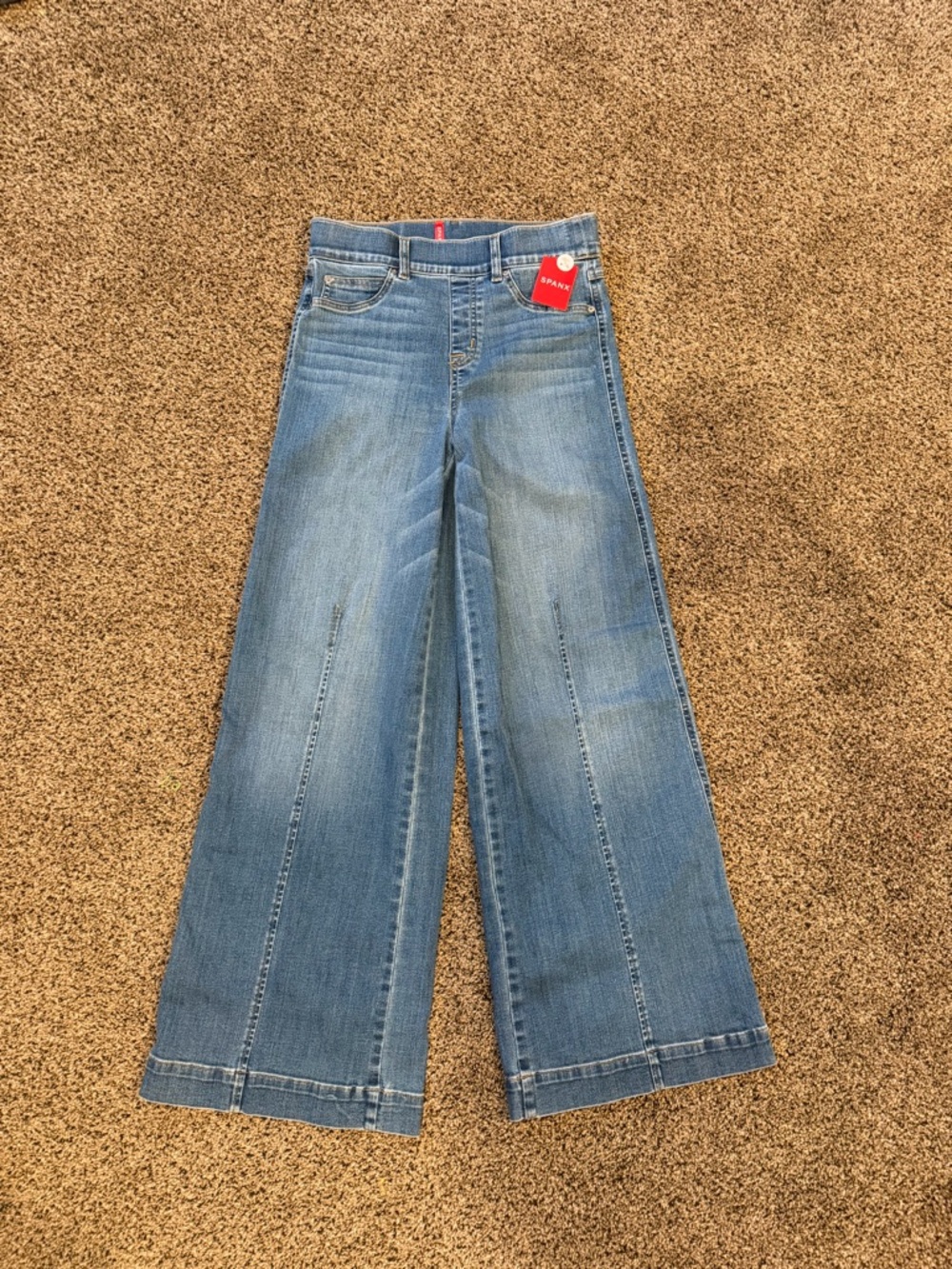 SPANX seamed front wide leg jeans